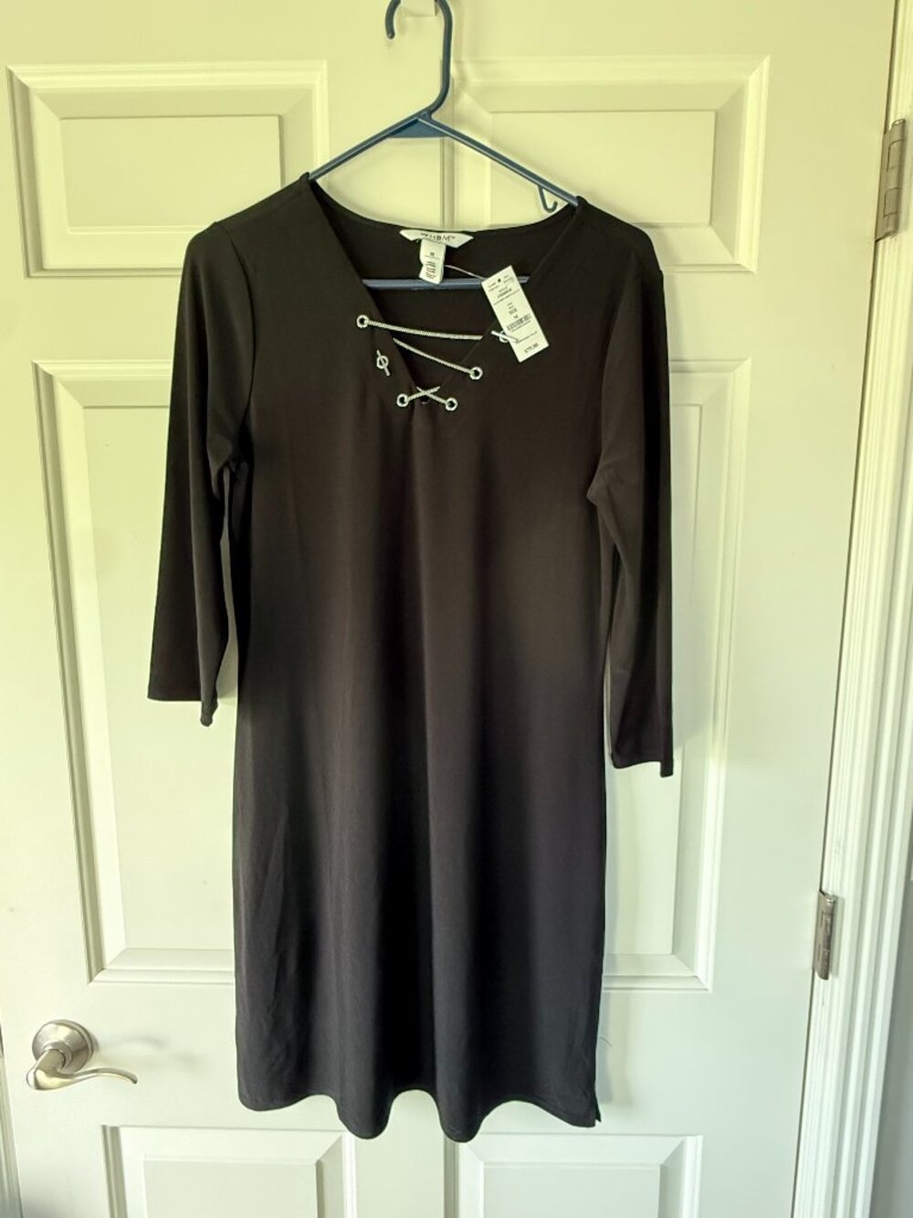 Black Dress with Detail Collar - White House Black Market